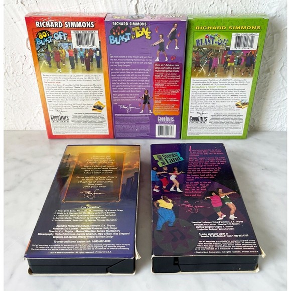 Richard Simmons 5 Vintage VHS Tapes Sweatin' To The Oldies 60s/80s Blast Off - Picture 3 of 5